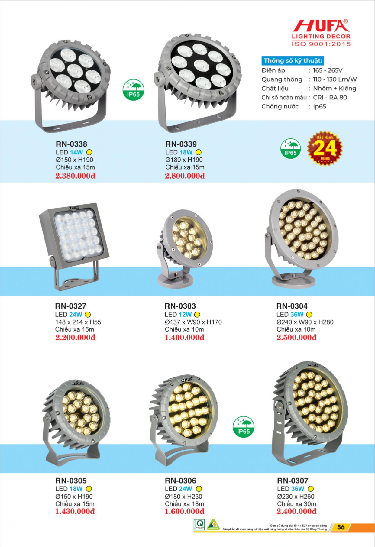 Bảng giá đèn LED HUFA 2026